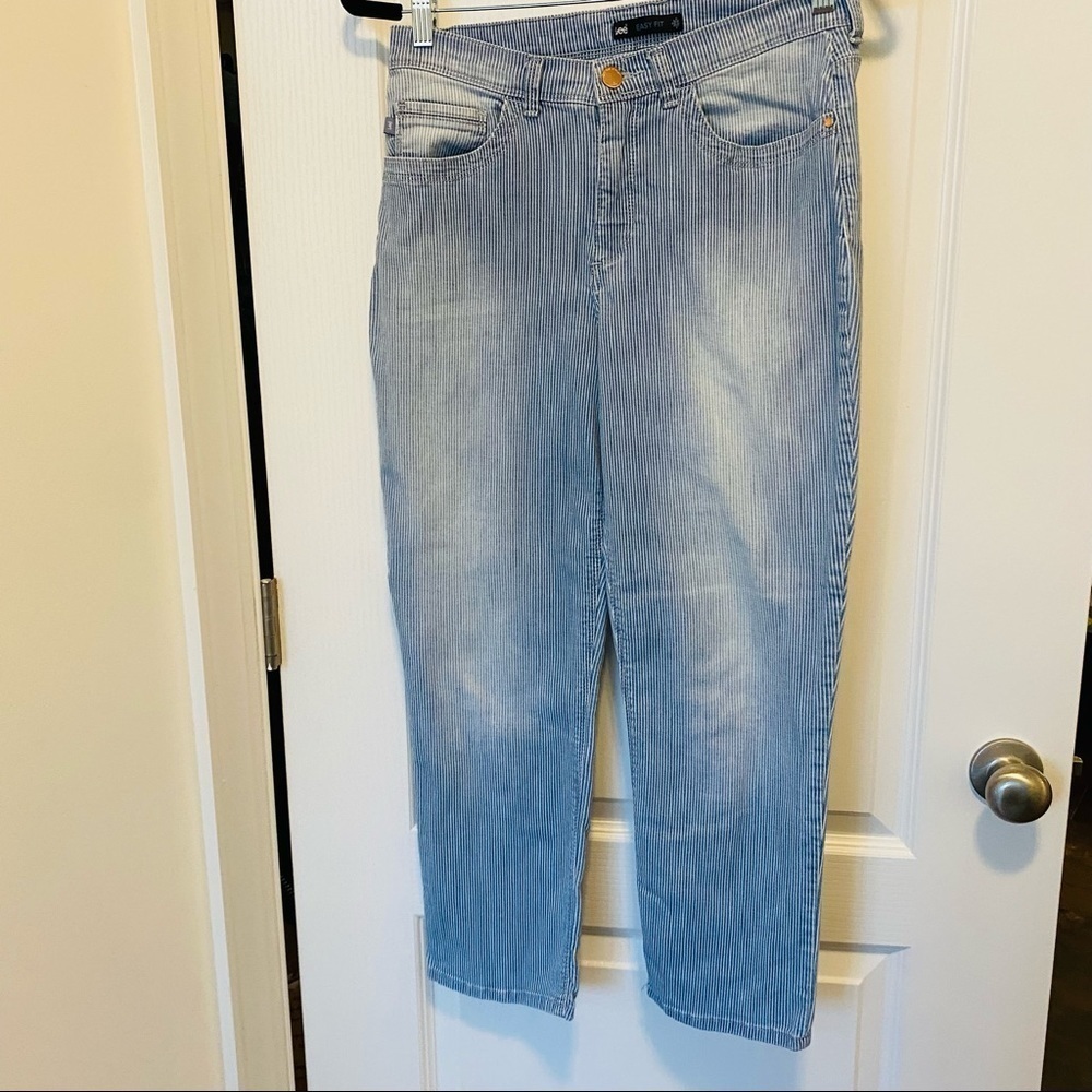 Vintage Lee Jeans easy fit Railroad striped cropped pants jeans size 6